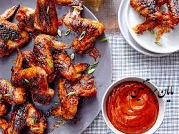 بال مرغ گریل شده